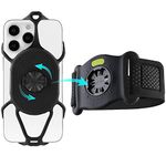 BONE Running Phone Holder 360° Rotatable 2nd Gen, Running Armband Set Compatible with iPhone 4.7 to 7.2" Mobile Phone iPhone Samsung Galaxy S24 Sony, Run Tie Connect Kit 2