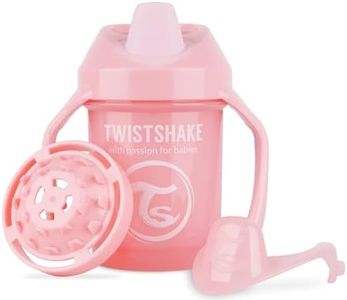 Twistshake Mini Gobelet Bébé Anti-Déversement avec bec Souple et Mixeur de Fruits - 230ml | Tasse de Sevrage pour Bébé étanche | Tasse D'apprentissage sans BPA | Gobelet Apprentissage Bebe | Rose