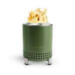 Solo Stove Mesa Tabletop Fire Pit with Stand | Low Smoke Outdoor Mini Fire for Urban & Suburbs | Fueled by Pellets or Wood, Stainless Steel, With Travel Bag, 17,5 x 13 cm, 635 g, Deep Olive