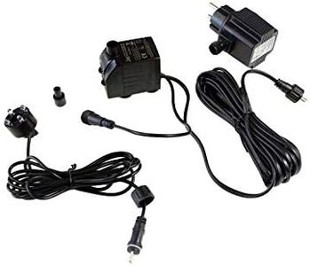 Arnusa Springbrunnenpumpe mit 1x LED Spot Teichpumpe Wasserpumpe Bachlaufpumpe (450 L/H, Warm-Weiß)