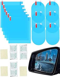 21 PCS Anti-Fog Rainproof Car Rearview Mirror Film Set, 12PCS Universal Car Rearview Mirror Protective Film Sticker + 9PCS Clean Accessories, Anti-Scratch Clear Nano Coated Protective Sticker Film