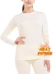 MANCYFIT Thermal Underwear for Women Long Johns Set Fleece Lined Ultra Soft Beige XXX-Large