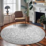 jinchan Round Rug 7ft Washable Area