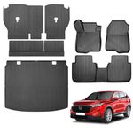 JTYZSM Cargo Mats for 2023 2024 2025 Honda CRV Hybrid Floor Liners with Trunk Mat Backrest Mat All Weather Rear Floor Trunk Liners for 2023-2025 Honda CR-V Accessories (Only Fit Hybrid Upper Deck)