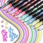 YITHINC Glitter Pens Outline Pens, Girls Gifts, Easter Gifts for Teenage Girls, Metallic Outline Markers Pens for Easter Egg Painting, DIY Arts & Crafts, Gifts for 4-12 Year Old Kids