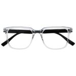 OPULIZE LEO Reading Glasses - Large Rectangular Frame - Clear - Black Arms - Mens Womens - Spring Hinges - R55-C - +1.00