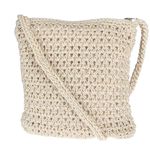 Women's Crochet Crossbody Handbag, Ivory