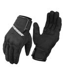 Cramster Flux WP Gloves - Cuff Length Motorcycle Riding Waterproof Gloves | Impact Protection | Abrasion Resistance - Black, Large