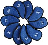 Andux Mesh Golf Iron HeadCovers with Number on both Sides 10pcs/set (Blue)