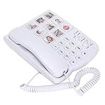 Picture Care Corded Senior Phone, Corded Big Button Landline Phones with Speaker, Corded Senior Telephone with Big Buttons and Large Display for Elderly Seniors, One Touch Dial