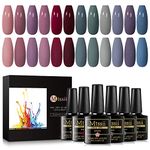 MTSSII Gel Nail Polish 12 Colours Set UV LED Soak Off Nail Art Manicure Salon DIY Home Gift Set 8ml