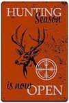 JP's Parcels Tin Signs Man Cave Décor - Metal Sign 12 x 8 in. Hunting Season is Now Open