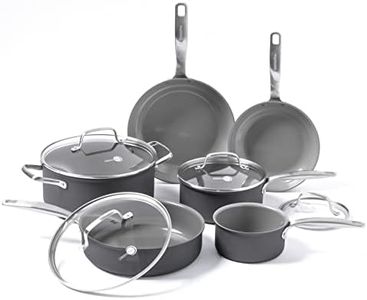 GreenPan CC000126-001 Chatham 10 Piece Cookware Set, Aluminium, Grey