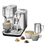 Nespresso Vertuo Creatista Automatic Pod Coffee Machine with Milk Frother Wand for Cappuccino, Flat White and Espresso by Sage, Stainless Steel