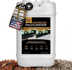 Dominator Mulch Anchor 5 Gallon - Mulch Lock and Pea Gravel Stabilizer, Ready to Use Spray, Lasts up to 2 Years, Fast-Dry, Non-Toxic, Strong Mulch Glue for Landscapes
