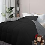 DOWNCOOL Duvet Insert XSIZE Down Alternative Comforter All Season Lightweight Soft Microfiber 4 Loops-Box Stitched- Machine Washable Black/Grey