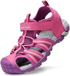 DREAM PAIRS Boys Girls Outdoor Summer Sport Athletic Sandals for Little/Big Kid,Size 12 Little Kid,Fuchsia/Light/Grey,170813-K