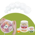 Nxilo - Silicone Stretch Lids, Multi-Size Reusable Silicone Lids for Bowls and Containers, Airtight Silicone Bowl Covers, BPA-Free, Eco-Friendly, Dishwasher and Freezer Safe (Pack of 6 Pcs)