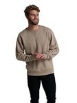 Fruit of the Loom Men's Eversoft Fleece Crewneck Sweatshirts, Moisture Wicking & Breathable, Sizes S-4x, Garment Dyed Khaki, XL