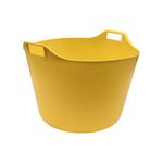 76 LITRE EXTRA LARGE Heavy Duty Flexi Tub Garden Home Flexible Colour Plastic Storage Container Bucket Flex Tub- MADE IN U.K (YELLOW)