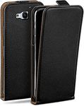 MoEx Magnetic Flip Case compatible with Huawei Ascend G750 | 360° protection faux leather, Black