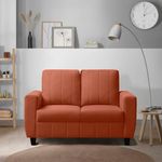 WOODEN WORLD Modern 2-Seater Loveseat - Upholstered Comfortable Sofa for Living Room, Bedroom, or Office - Compact & Stylish Seating