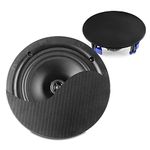 Power Dynamics PD NCBT8B Wireless Bluetooth Ceiling Speaker System, 8" Pair, 80W RMS, Active/Passive, Easy Install, Bluetooth 5.0, Coaxial 2-Way, Magnetic Black Grilles, Line In, Home Audio