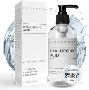 Pure Organic Hyaluronic Acid Serum 240ml - Anti Ageing, Anti Wrinkle - Face Moisturiser for Dry Skin & Fine Lines - Leaves Skin Full & Plump - Asterwood Naturals - 240ml Pump Bottle