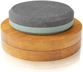 Sharp Pebble Puck/Disk - Axe/Hatchet Large Sharpening Stone- Whetstone Blade & Tool Sharpener- Dual Grit Multipurpose Waterstone Sharpener with Bamboo Box