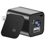 USB Charger Camera HD 1080P Wireless Mini Nanny Cam, USB Charger Camera with Motion Detector for Home Seucity No Audio Camera