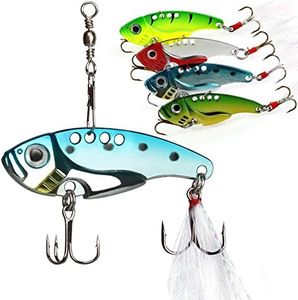 Sougayilang Spinner Spoon Blade Swimbait Freshwater Saltwater Fishing Tackle Lures and Baits-4pcs