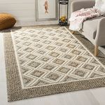 SAFAVIEH Vermont Collection 3' x 5' Beige/Ivory VRM212B Handmade Premium Wool & Cotton Area Rug