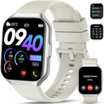 Smart Watch for Men Women Answer/Make Calls, 1.96" HD Fitness Watch with Heart Rate Sleep SpO2 Monitor, Step Counter Fitness Tracker, 110+ Sports Activity Trackers, Smartwatches for Android IOS, White