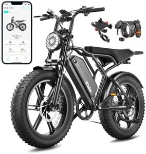 TST Electric Bike for Adults, 1500W Peak Motor 60 Miles Fat Tire E Bike 48V 15Ah Removable Battery 20" Electric Bike with Full Suspension UL 2849 Certification Black