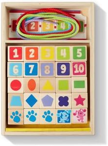 Melissa & Doug Blue's Clues & You! - Lacci e Perline in Legno - 25 Perline, 4 Lacci, Giochi in Legno, Giocattoli per lo Sviluppo, Giocattolo Montessori, 3+, Regalo per Ragazzo o Ragazza