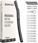 ZOMCHI Dermaplaning Tool for Face with 11 Refill Blades, Dermaplane Razor for Women and Men, Face Razor with Precision Silicone Cover, Eyebrow Razor, Facial Razor, Reusable Metal Handle - Matte Black