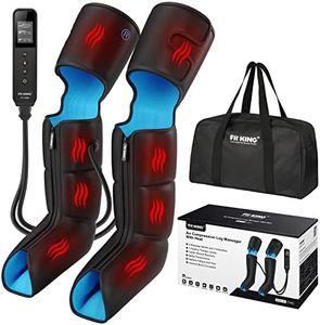 FIT KING Upgraded Full Leg and Foot Compression Boots Massager with Heat for Circulation and Pain Relief, Black