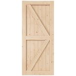 EaseLife 36in x 84in Sliding Barn Wood Door Slab,Solid Nature Spruce,Single Door Only,DIY Unfinished Panel,Environmental,Easy Installation,K-Frame (Fit 6FT-6.6FT Track Kit)