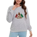 IFFEI Ugly Christmas Sweatshirt for Women Men Novelty Top Long Sleeve Pullover Grey L