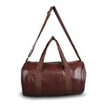 Modish Most Stylish Leatherette Gym Bag Duffel Bag Shoulder Bag for Men and Women. (Brown)