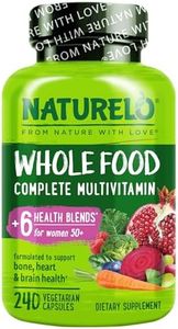NATURELO Whole Food Multivitamin for Women 50+ (Iron Free) with Vitamins, Minerals, & Organic Extracts - Supplement for Post Menopausal Women Over 50 - No GMO - 240 Vegan Capsules