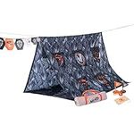 NERF - Sleepover Bunker Den Building Kit - Sleepover Camping Set - Outdoor & Indoor Accessories - Foldable Play Tent for Creative & Imaginative Play - Multicoloured, 3 Years Old and Up