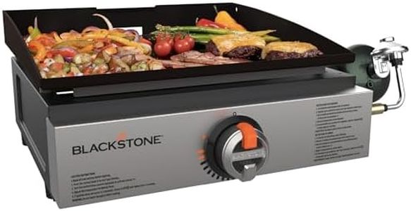 Blackstone 1971 Original 17” Tabletop Griddle with Stainless Steel Front Plate, Powder Coated Steel, Black