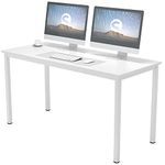 Need Dining Tables 55inches Large Size Office Desk Writing Desk Workstation Easy to Install, White AC3DW-140-CA