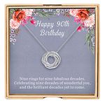 BalaBelle Birthday Gifts for Women, 30th 40th 50th 60th 70th 80th 90th Birthday Gifts for Women Friends, Happy Birthday Necklace 925 Sterling Silver Circle Necklace, Birthday Jewelry for Women,