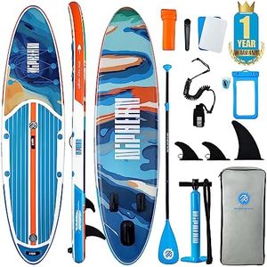 Niphean Inflatable Stand Up Paddle Board with SUP Accessories, Anti-Slip EVA Deck, 10’6’’ Inflatable Paddle Boards for Adults & Youth of All Skill Levels