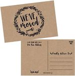 Set of 50 Rustic Kraft We've Moved Postcards, Change of New Address Moving Announcements, House Warming Gifts, Weve Moved Cards, We Have Just Moved Note Cards, Pack of Real Estate Home Postcard