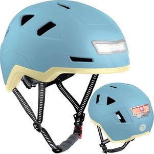 XNITO Kid Bike Helmets for Boys and Girls | Fit Head 51-54cm Circumference | CPSC & NTA-8776 Dual Certified | Multi-Sport Helmets with LED Lights, Magnetic Buckle, Detachable Visor (Sky)
