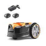 LawnMaster OcuMow® 16 Drop and Mow Robot Lawnmower with two MX 24V 4.0Ah lithium-ion batteries and fast charger. No Boundary Wire, App or Outdoor Power Socket needed. For lawns up to 200m2
