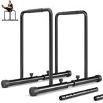 YOLEO Adjustable Dip Bars- 500KG/1100lbs Dip Stand Parallettes Bar Gymnastics Bar Dip Station with Safety Connector, Pull Up Station Portable Gym Bar Parallettes Calisthenics equipment